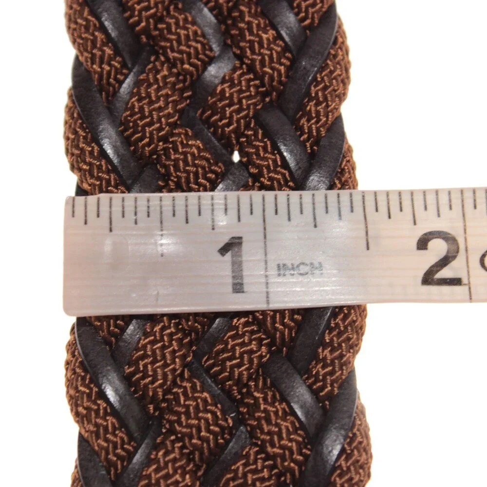Garmany NWT Braided / Woven Belt Size 85 (US 32) in Brown Leather